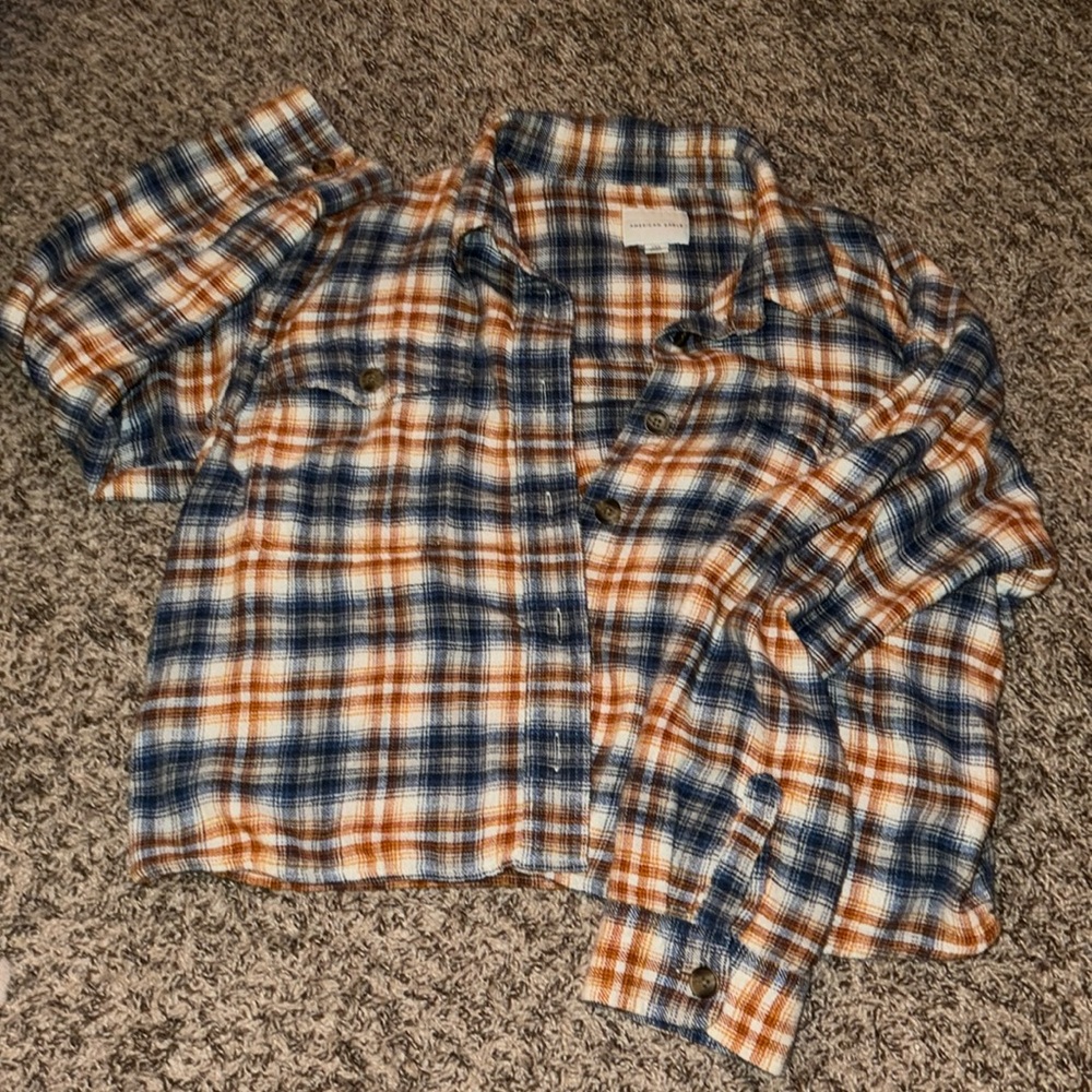 american eagle cropped flannel